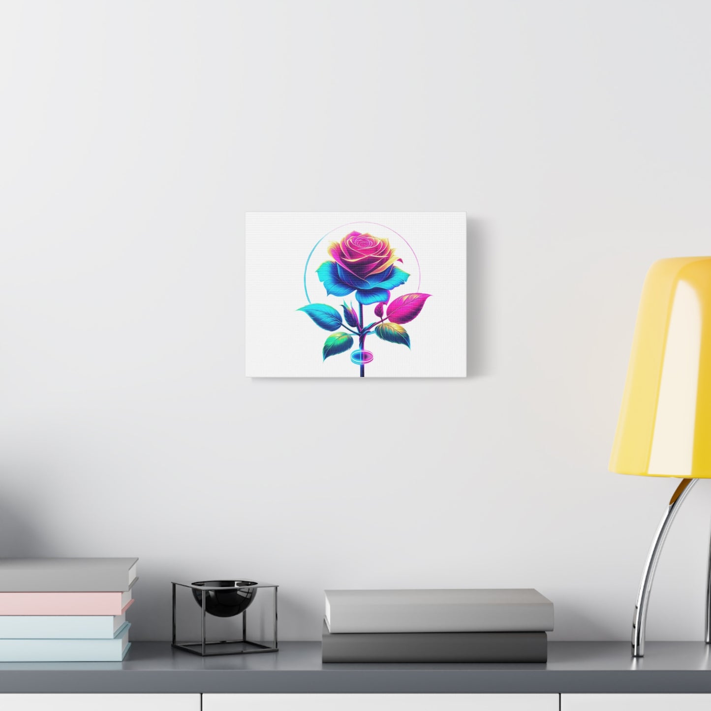 Vibrant Rose Canvas Art - Colorful Stretched Matte Wall Decor