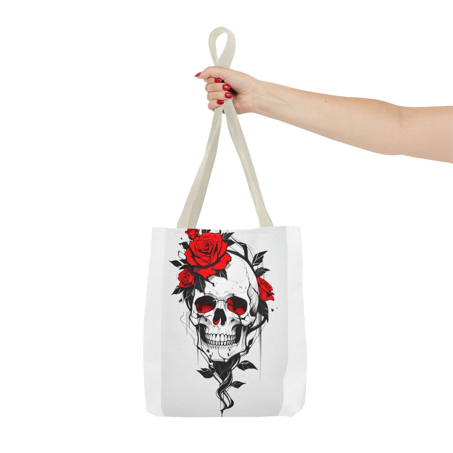 Gothic Floral Tote Bag | Skull & Snake Designs | Eco-Friendly Shopping, Gift for Her, Boho Chic, Fashion Statement, Casual Accessory