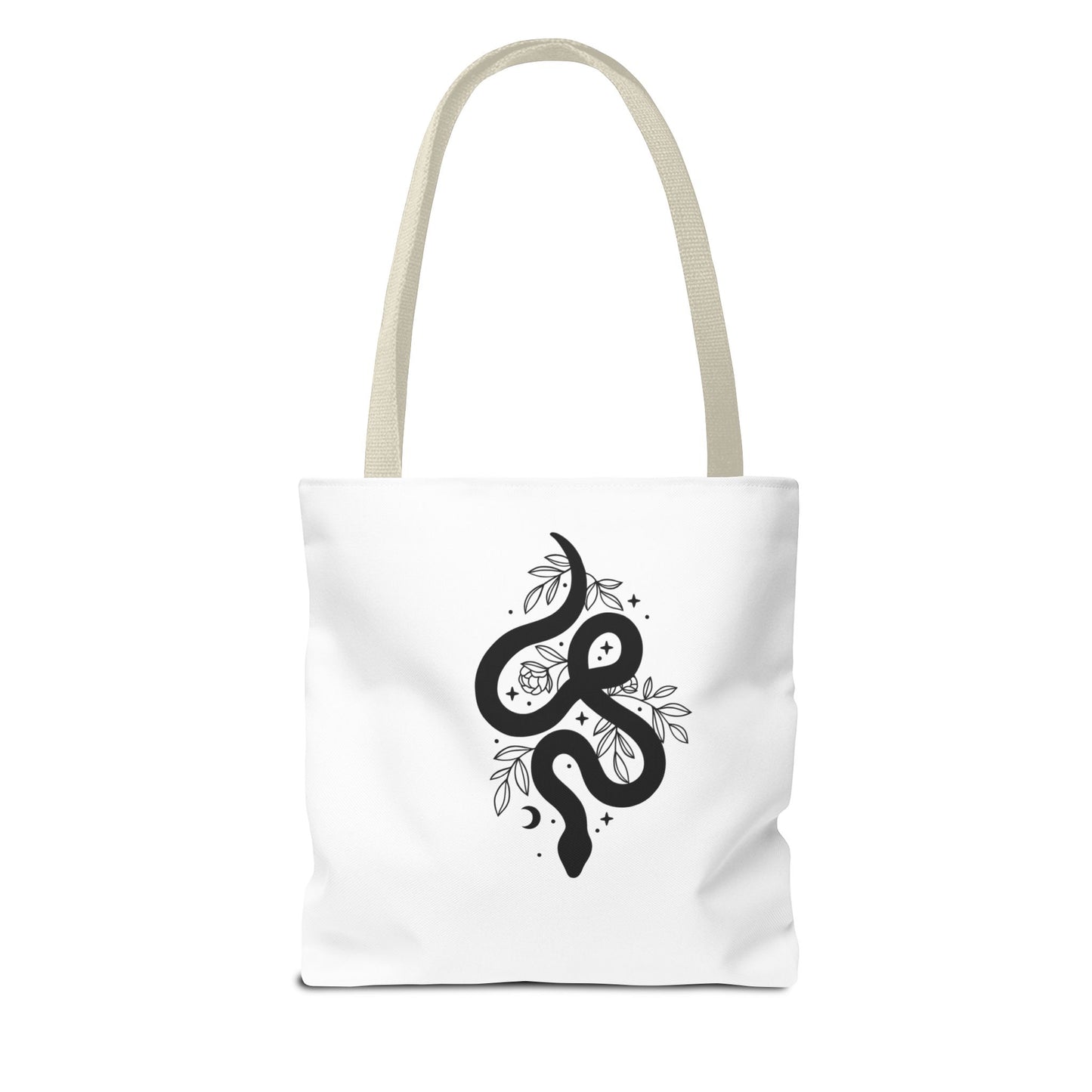 Gothic Floral Tote Bag | Skull & Snake Designs | Eco-Friendly Shopping, Gift for Her, Boho Chic, Fashion Statement, Casual Accessory