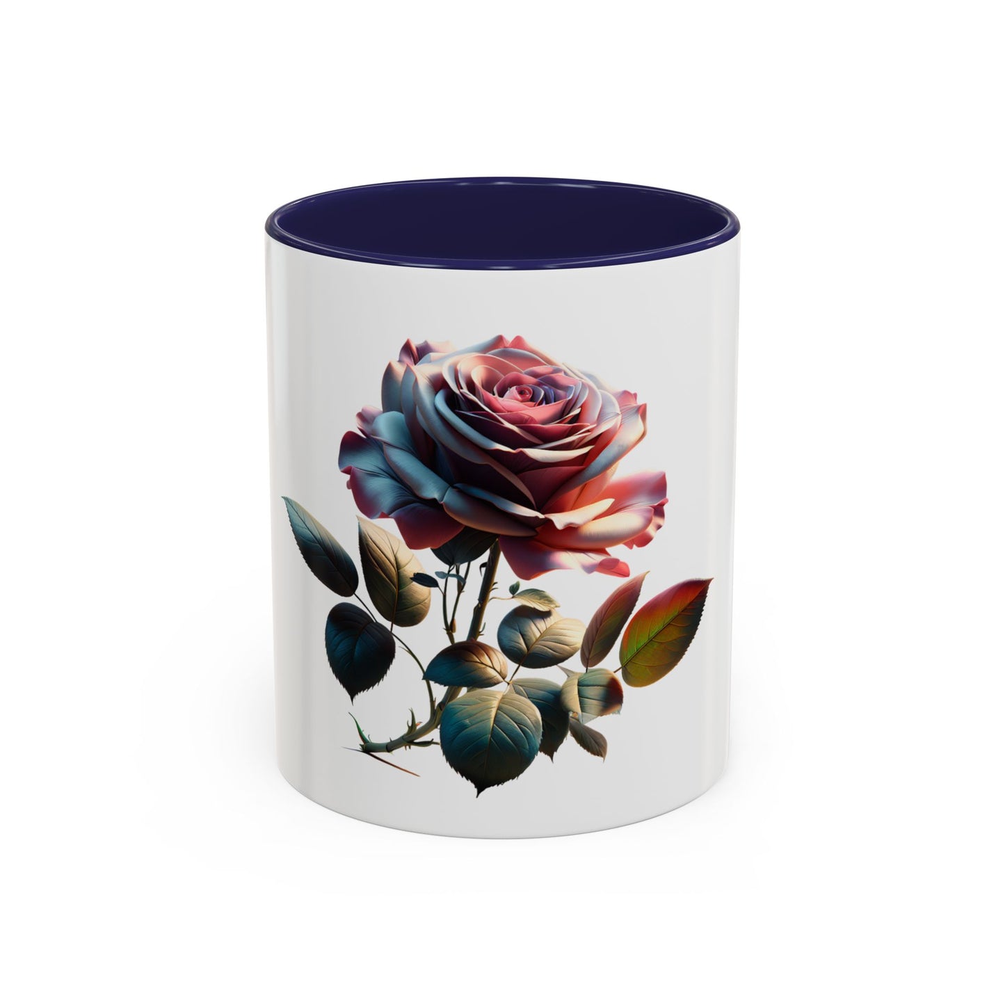 Elegant Rose Accent Coffee Mug - Floral Gift for Tea Lovers, Home Decor, Mother's Day, Valentine's Day, Office Supplies