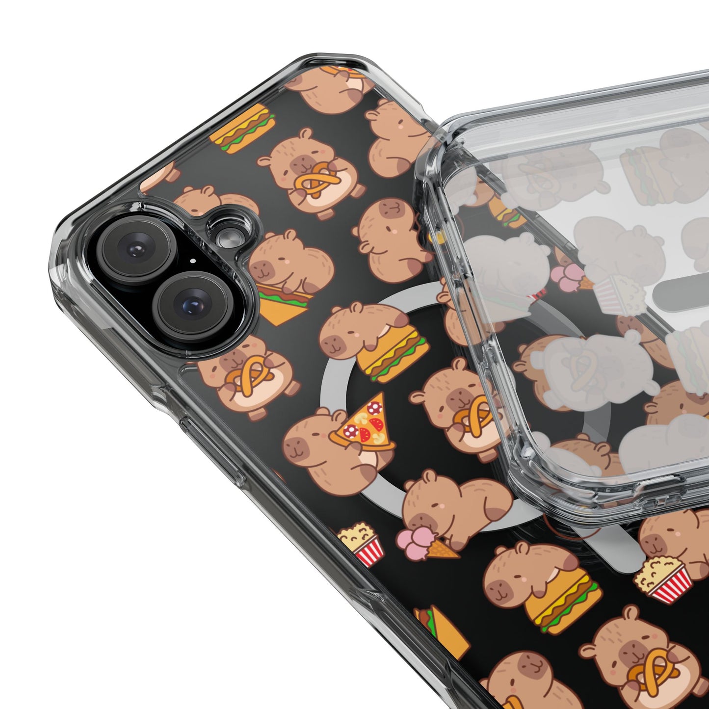 Cute Animal Magnetic Clear Impact Case with Food Design