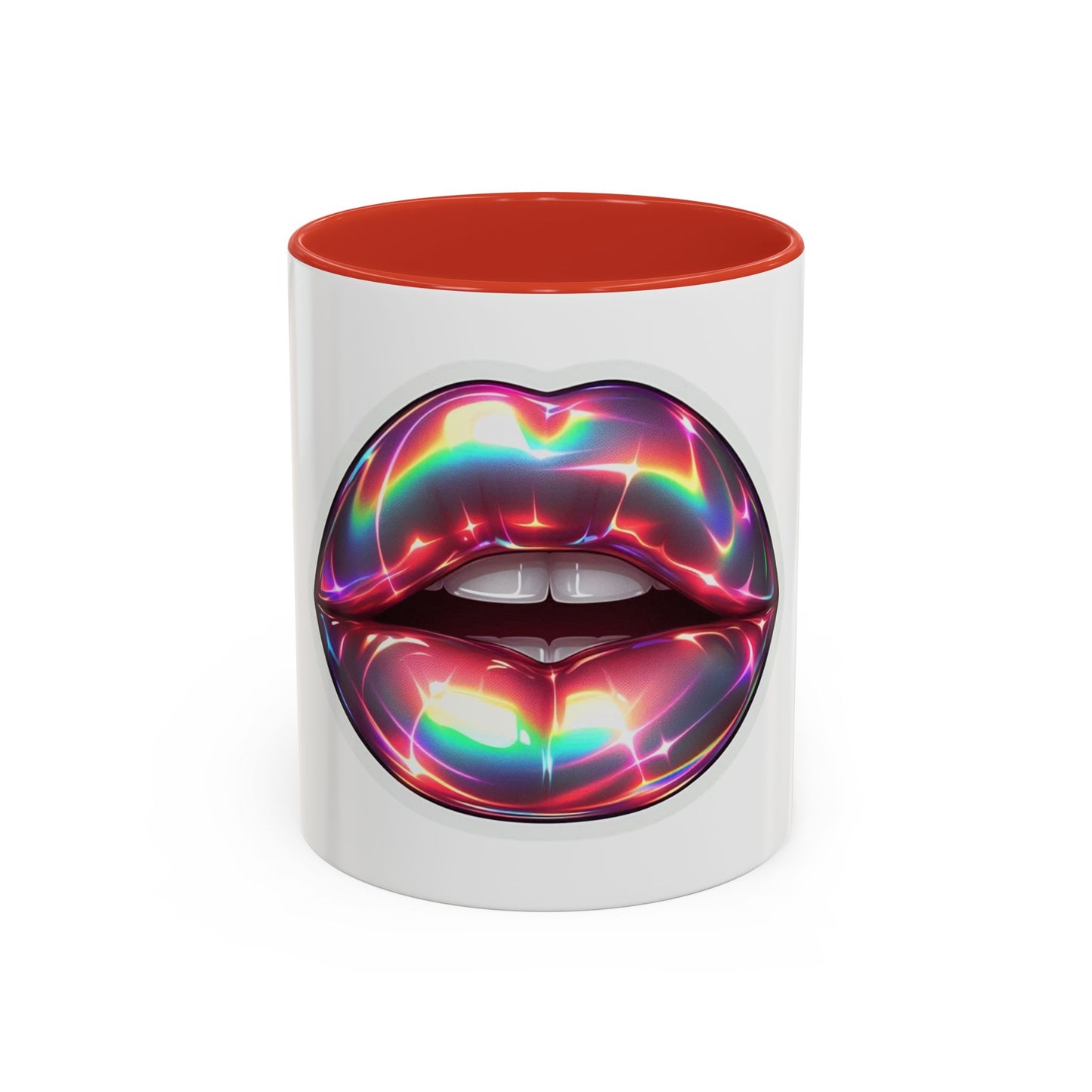 Glossy Lip Art Coffee Mug | Rainbow Kiss Design | Unique Gift for Her, Coffee Lovers, Birthday, Valentine's Day
