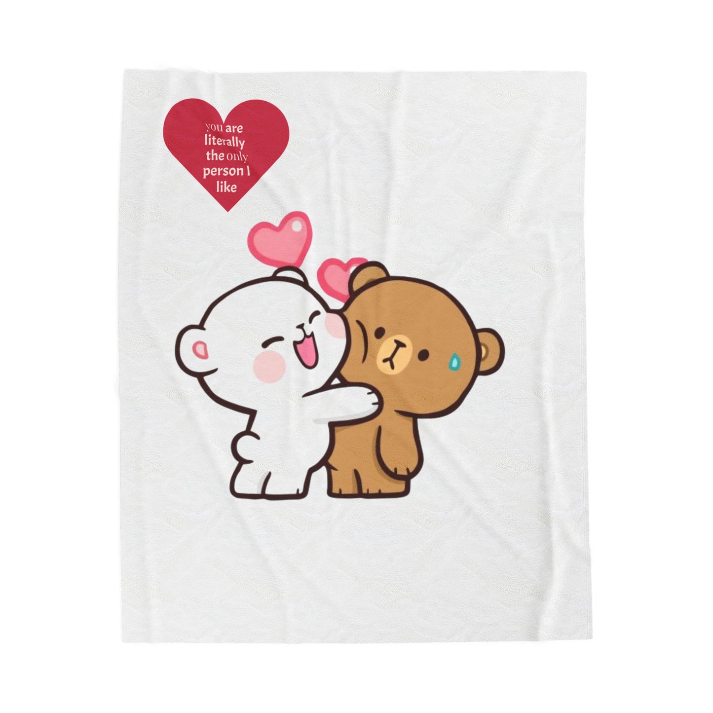 Cute Bear Love Plush Blanket, Cozy Throw for Couples, Valentine's Day Gift, Sweet Home Decor, Adorable Soft Blanket