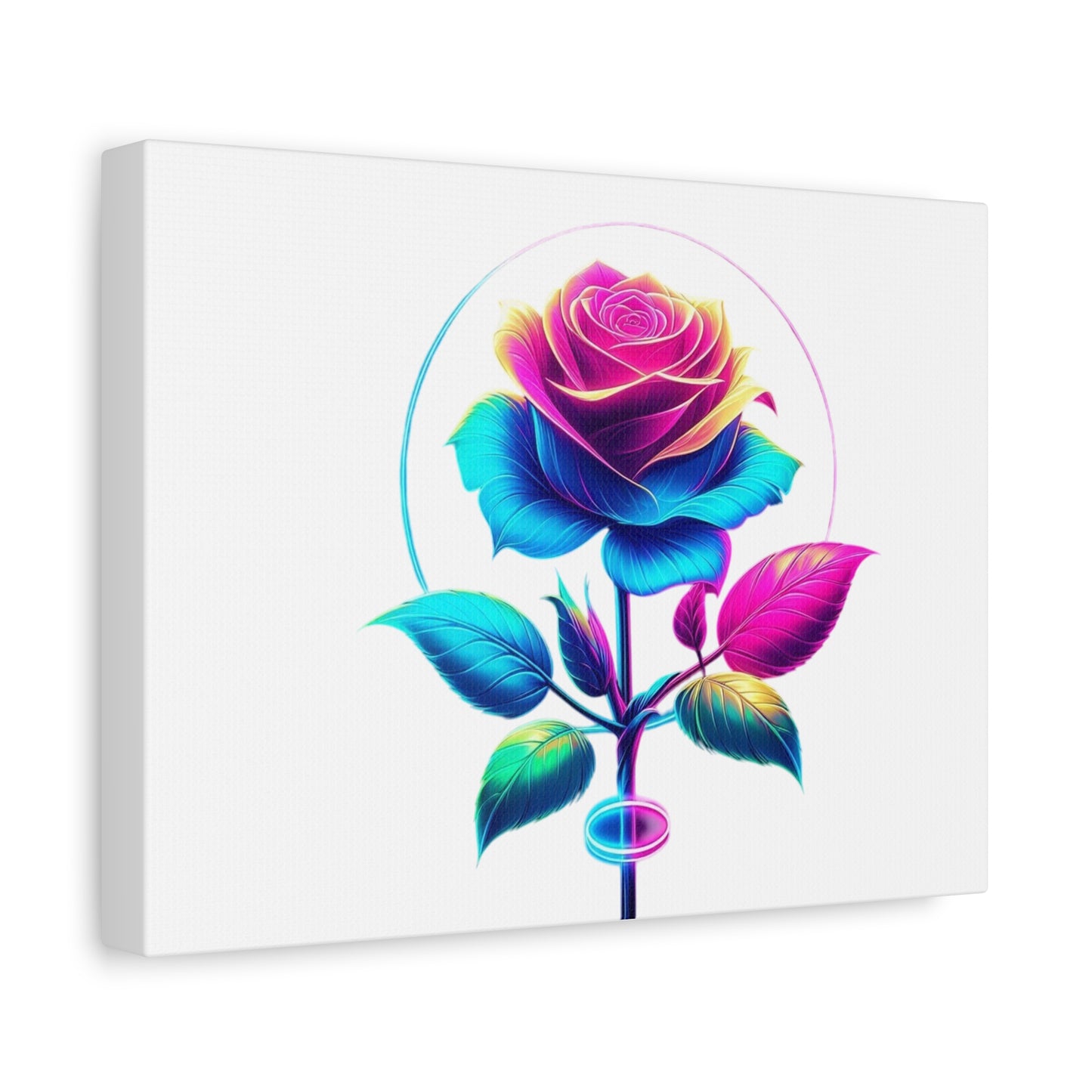 Vibrant Rose Canvas Art - Colorful Stretched Matte Wall Decor