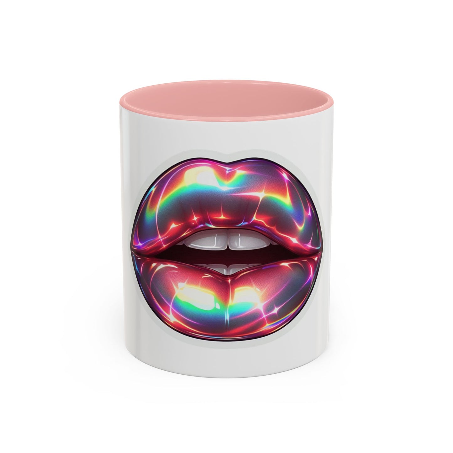 Glossy Lip Art Coffee Mug | Rainbow Kiss Design | Unique Gift for Her, Coffee Lovers, Birthday, Valentine's Day