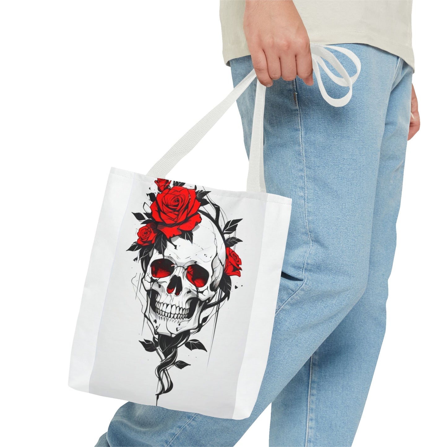 Gothic Floral Tote Bag | Skull & Snake Designs | Eco-Friendly Shopping, Gift for Her, Boho Chic, Fashion Statement, Casual Accessory