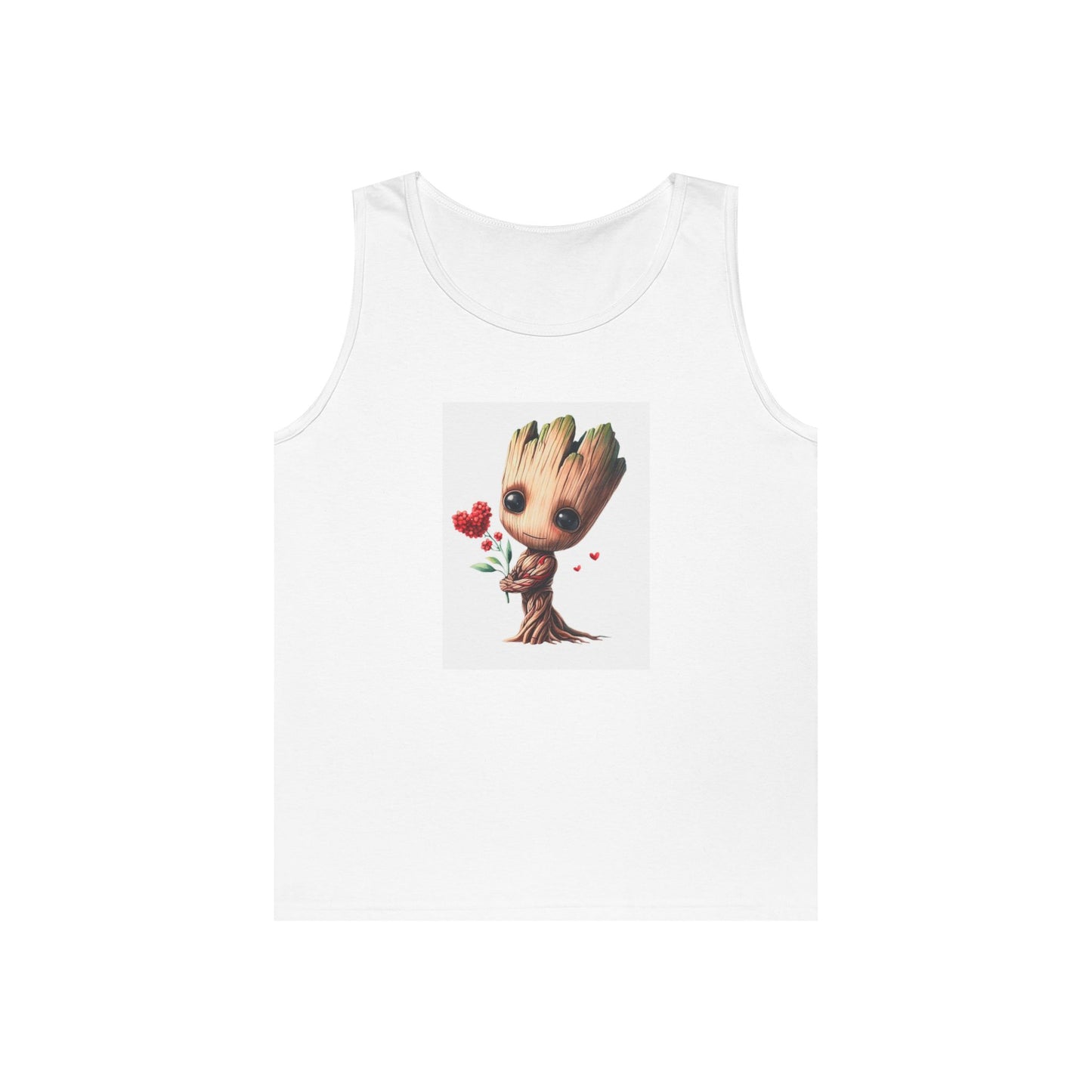 Cute Groot Love Tank Top for Fans, Unisex Tank, Summer Apparel, Gift for Friends, Eco-friendly Fashion, Everyday Wear