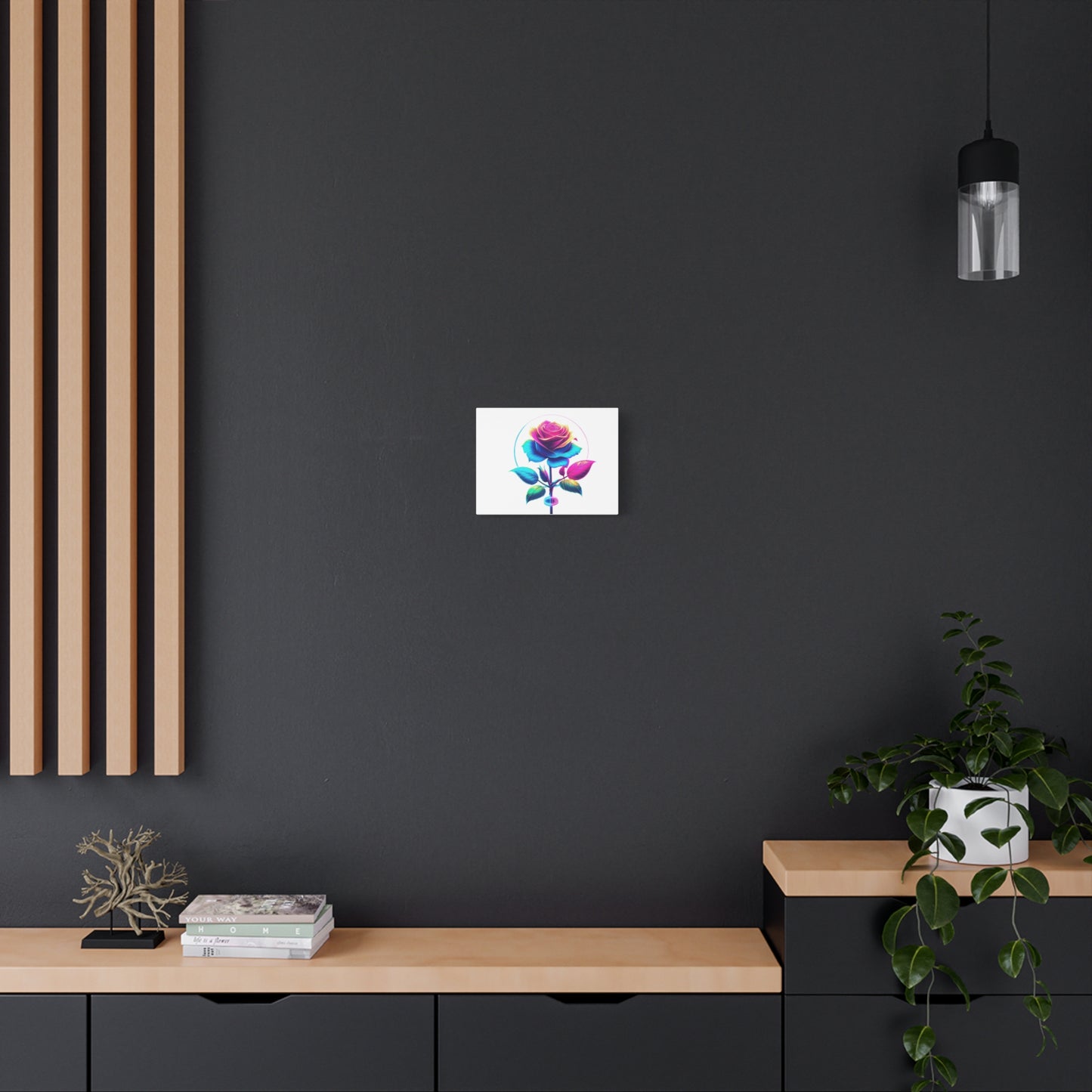 Vibrant Rose Canvas Art - Colorful Stretched Matte Wall Decor