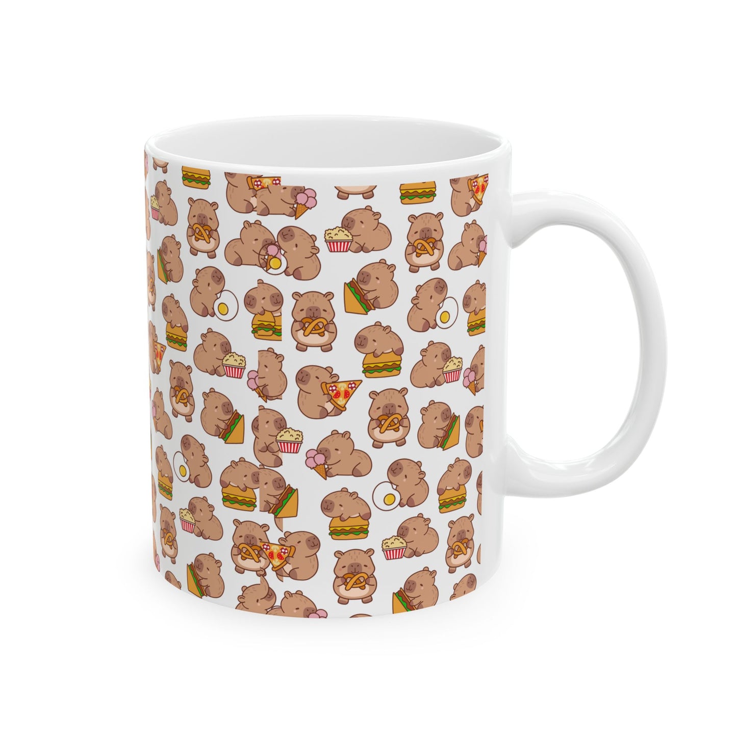 Cute Bear Friends Foodie Ceramic Mug - Fun 11oz/15oz Coffee Cup for Animal Lovers