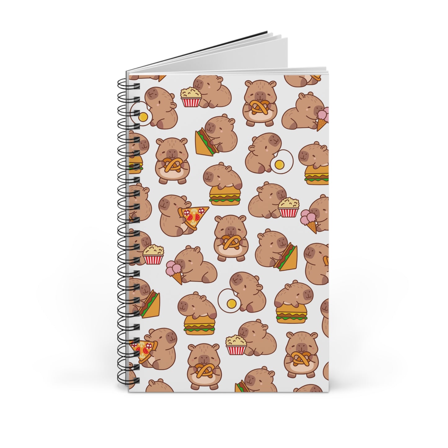Cute Wombat Food Spiral Journal, Gift for Animal Lovers, Recipe Notebook, Cute Food Journal, Planner for Kids & Adults