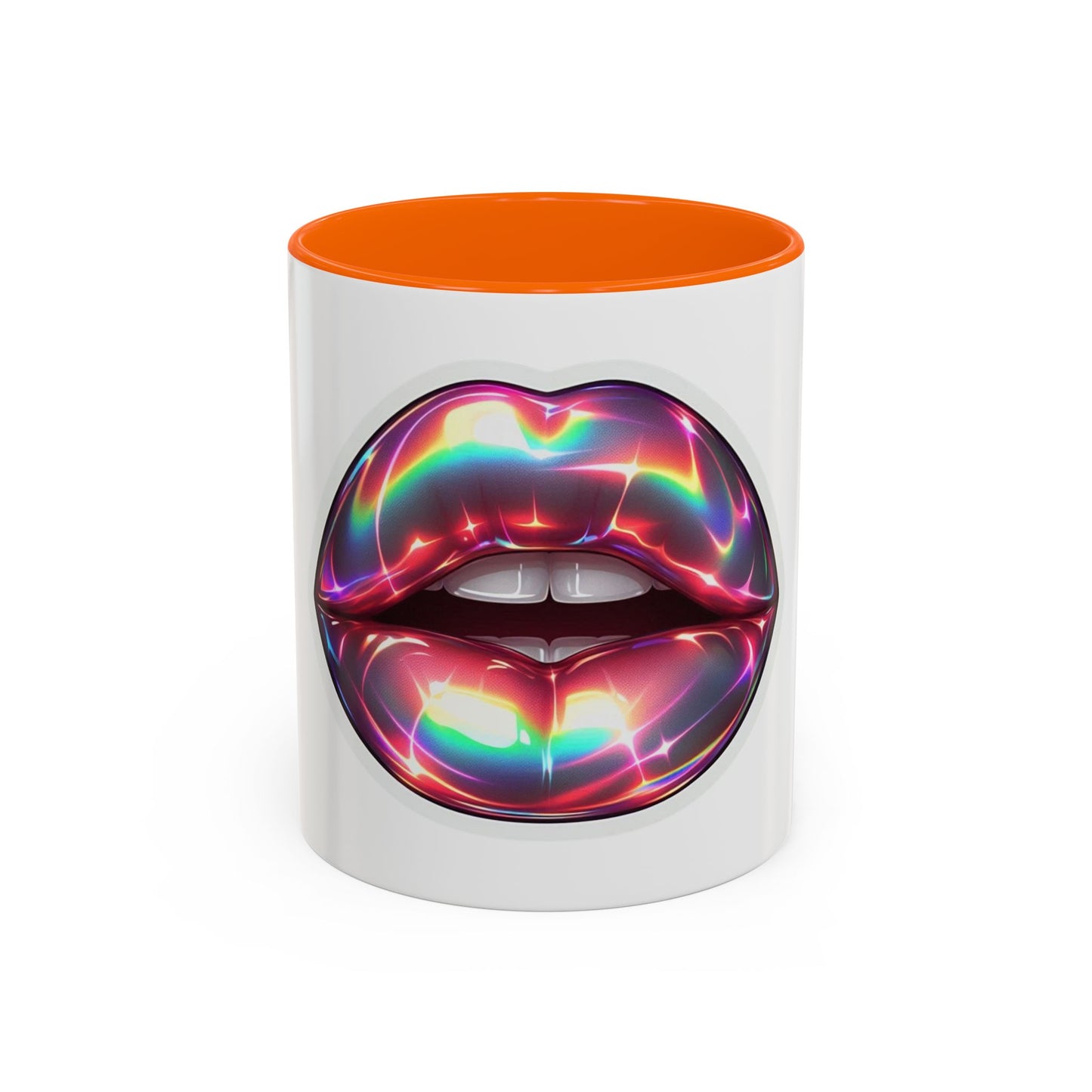 Glossy Lip Art Coffee Mug | Rainbow Kiss Design | Unique Gift for Her, Coffee Lovers, Birthday, Valentine's Day