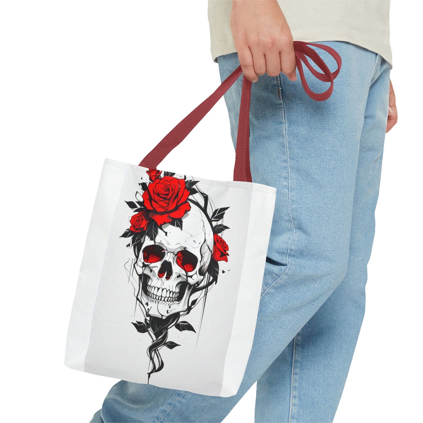 Gothic Floral Tote Bag | Skull & Snake Designs | Eco-Friendly Shopping, Gift for Her, Boho Chic, Fashion Statement, Casual Accessory