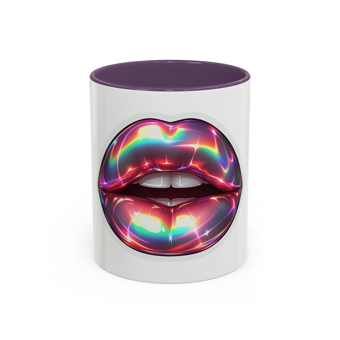 Glossy Lip Art Coffee Mug | Rainbow Kiss Design | Unique Gift for Her, Coffee Lovers, Birthday, Valentine's Day