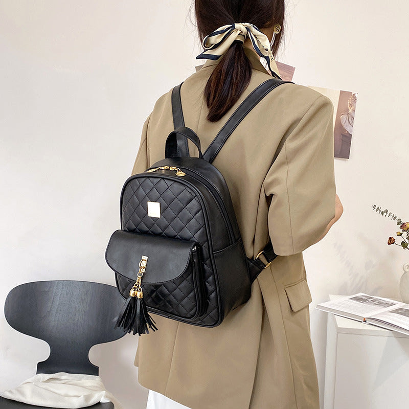 Women's Large Capacity Leisure Soft Pu New Backpack Suit
