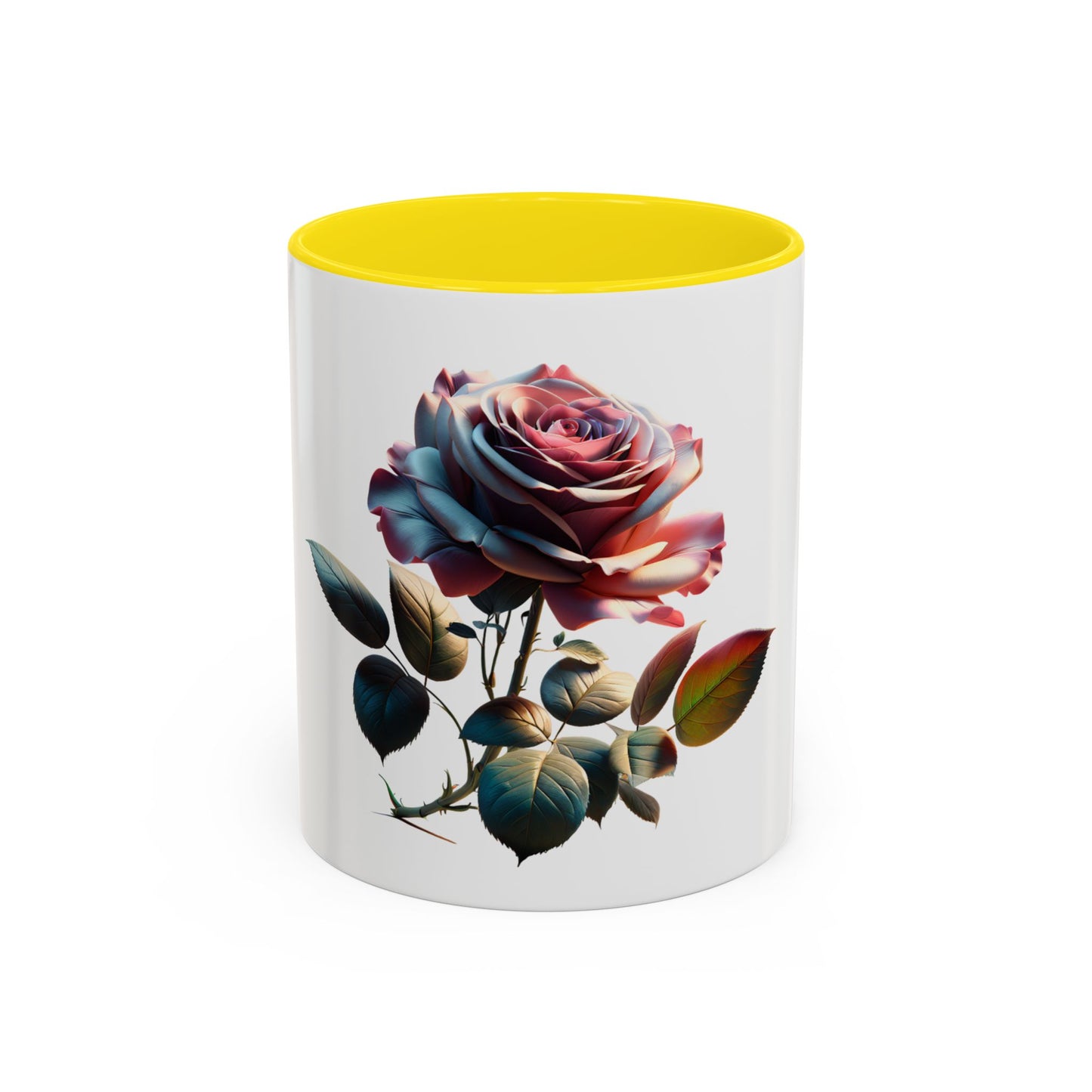 Elegant Rose Accent Coffee Mug - Floral Gift for Tea Lovers, Home Decor, Mother's Day, Valentine's Day, Office Supplies