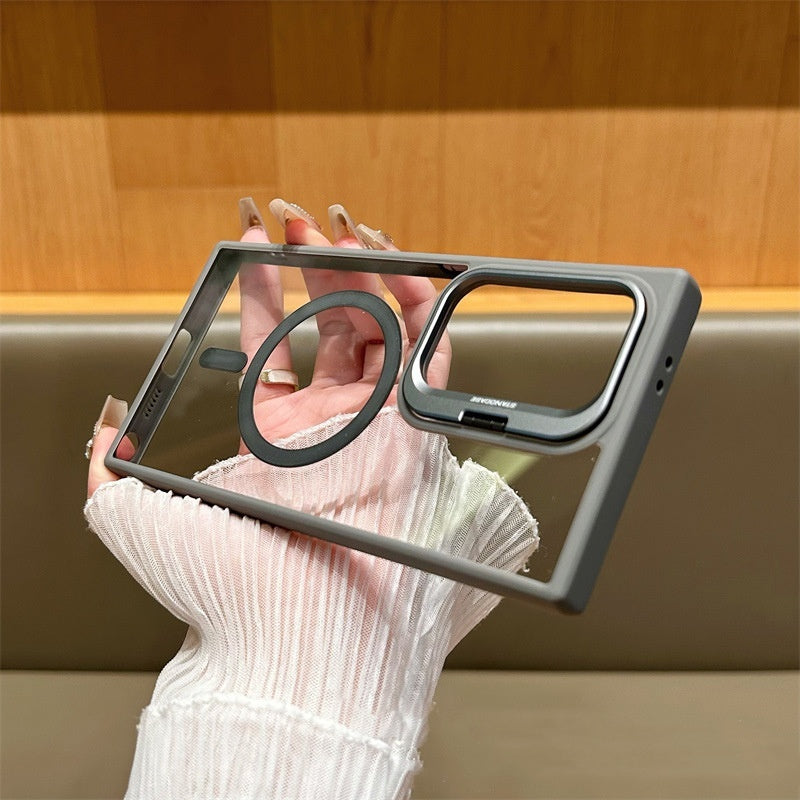 Lens Frame Bracket Simple Transparent Phone Case Magnetic Protective Cover