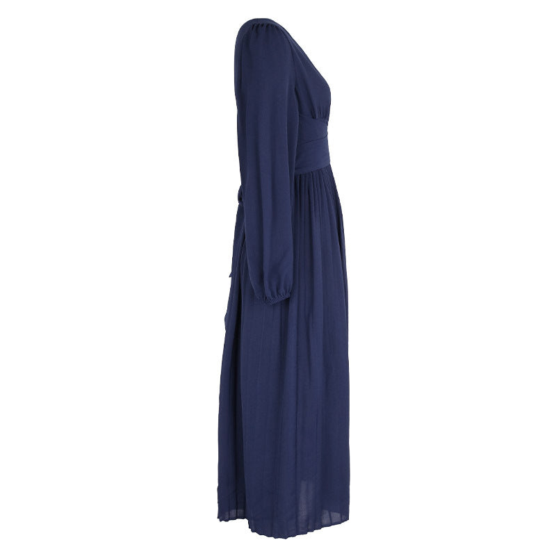 Women's Long Sleeve Solid Color Dress
