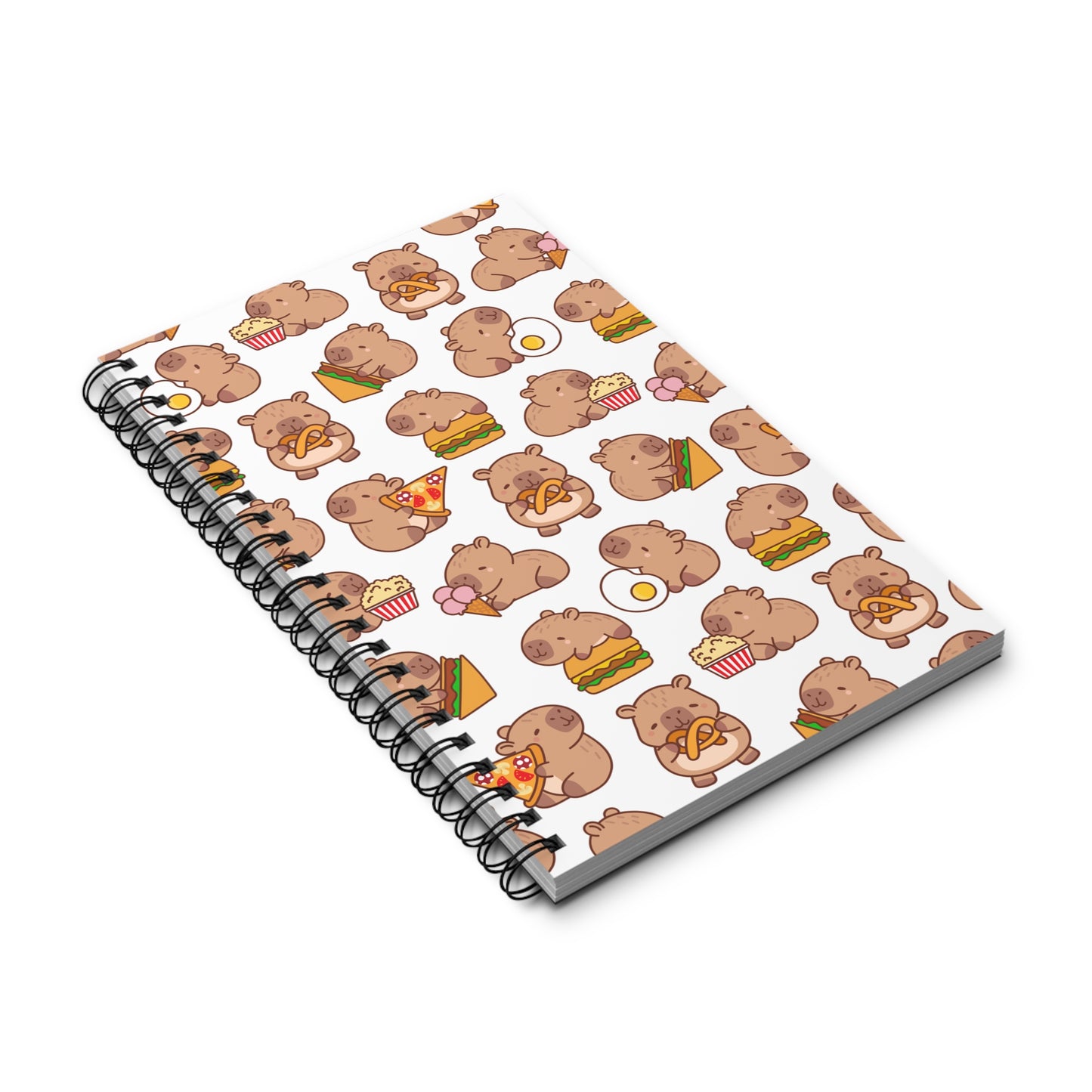Cute Wombat Food Spiral Journal, Gift for Animal Lovers, Recipe Notebook, Cute Food Journal, Planner for Kids & Adults