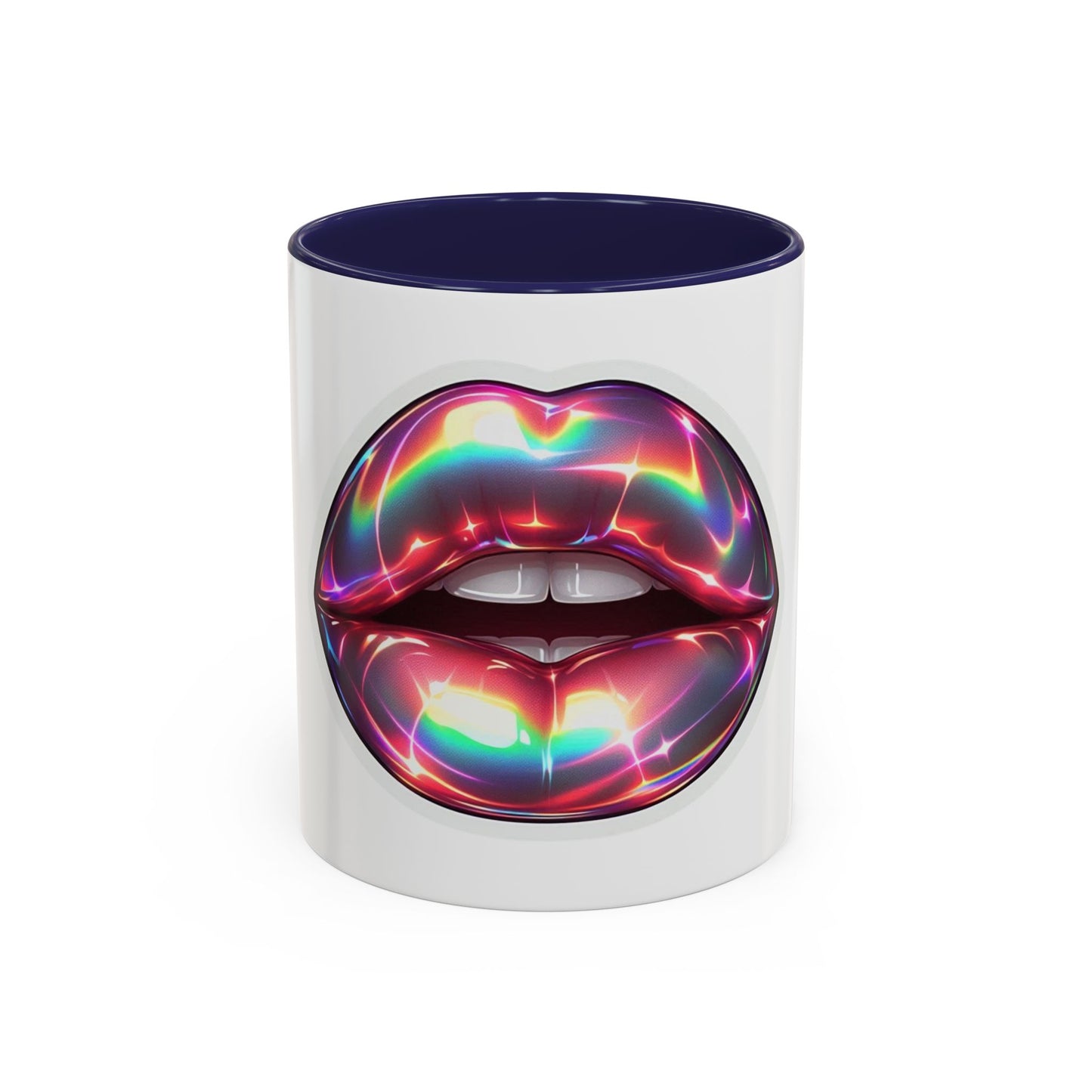 Glossy Lip Art Coffee Mug | Rainbow Kiss Design | Unique Gift for Her, Coffee Lovers, Birthday, Valentine's Day
