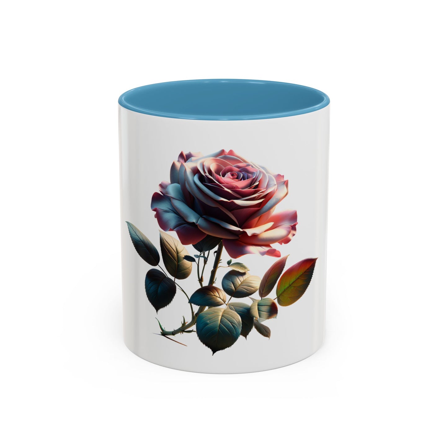 Elegant Rose Accent Coffee Mug - Floral Gift for Tea Lovers, Home Decor, Mother's Day, Valentine's Day, Office Supplies
