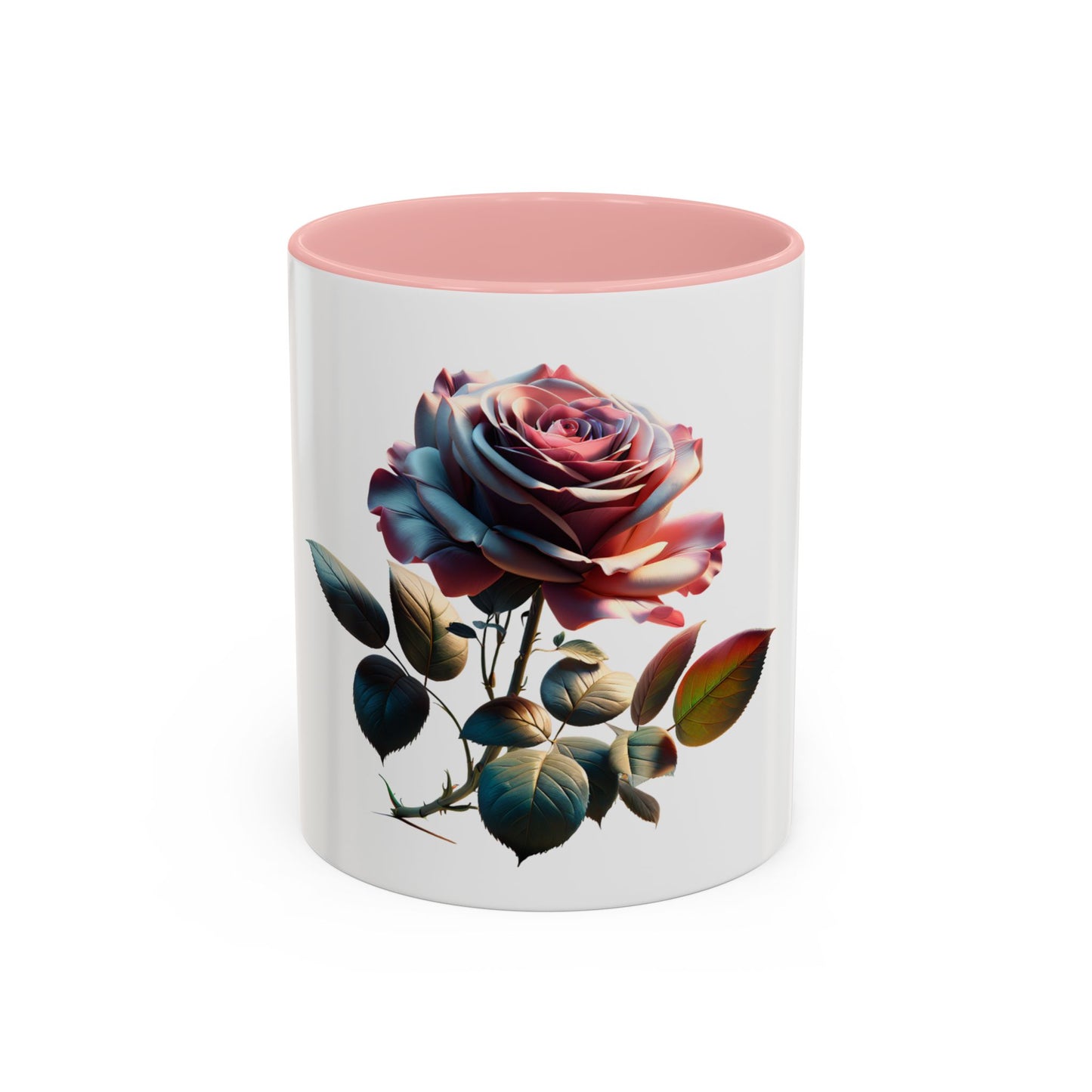 Elegant Rose Accent Coffee Mug - Floral Gift for Tea Lovers, Home Decor, Mother's Day, Valentine's Day, Office Supplies