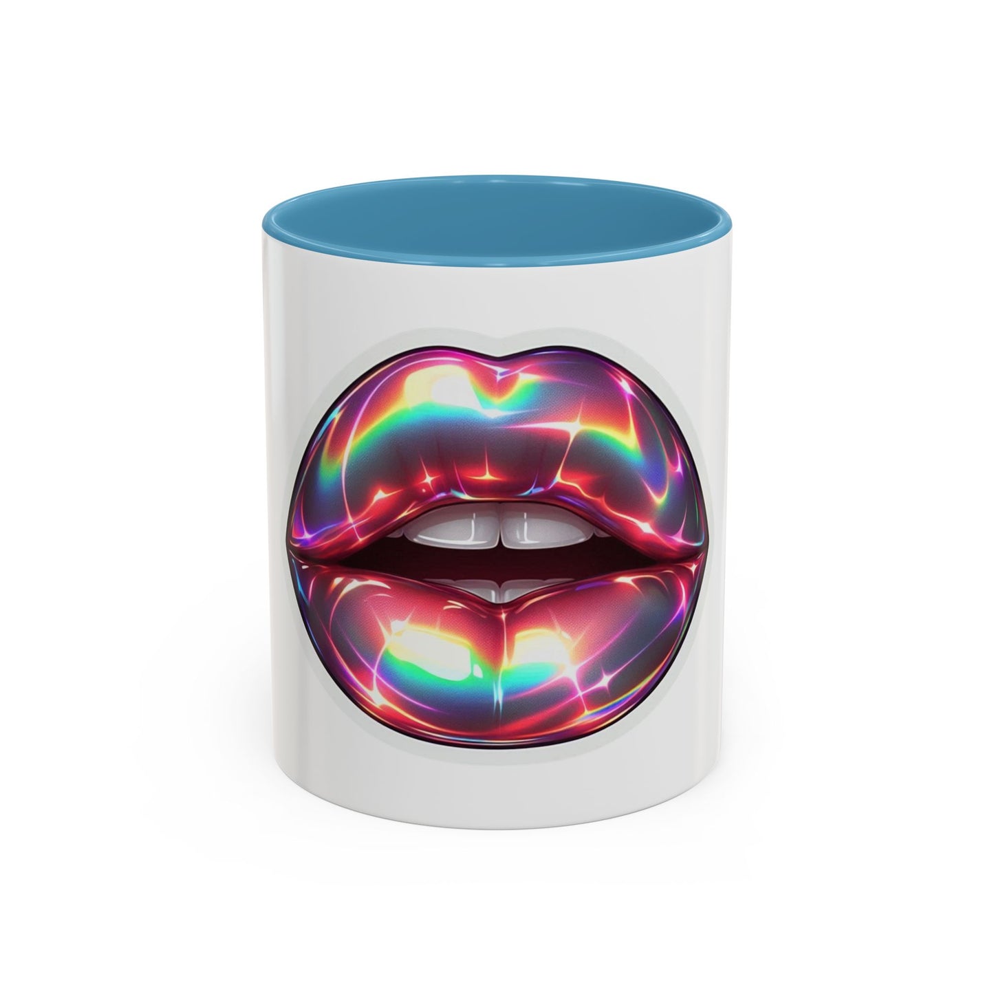 Glossy Lip Art Coffee Mug | Rainbow Kiss Design | Unique Gift for Her, Coffee Lovers, Birthday, Valentine's Day