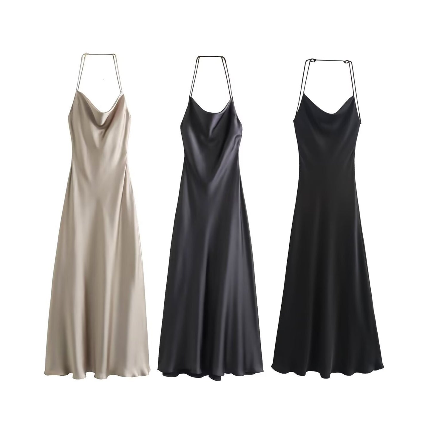 Women's High Waist Backless Mid-length