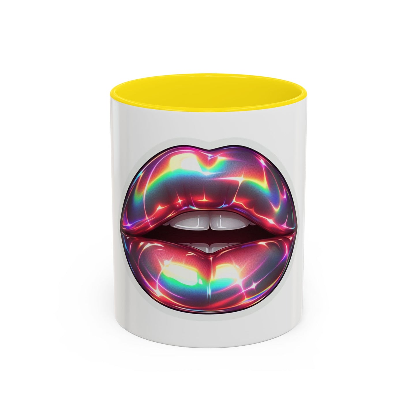 Glossy Lip Art Coffee Mug | Rainbow Kiss Design | Unique Gift for Her, Coffee Lovers, Birthday, Valentine's Day