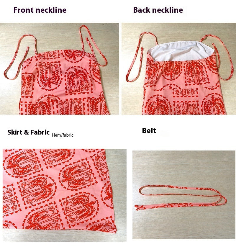 Casual Floral Halter Dress Women