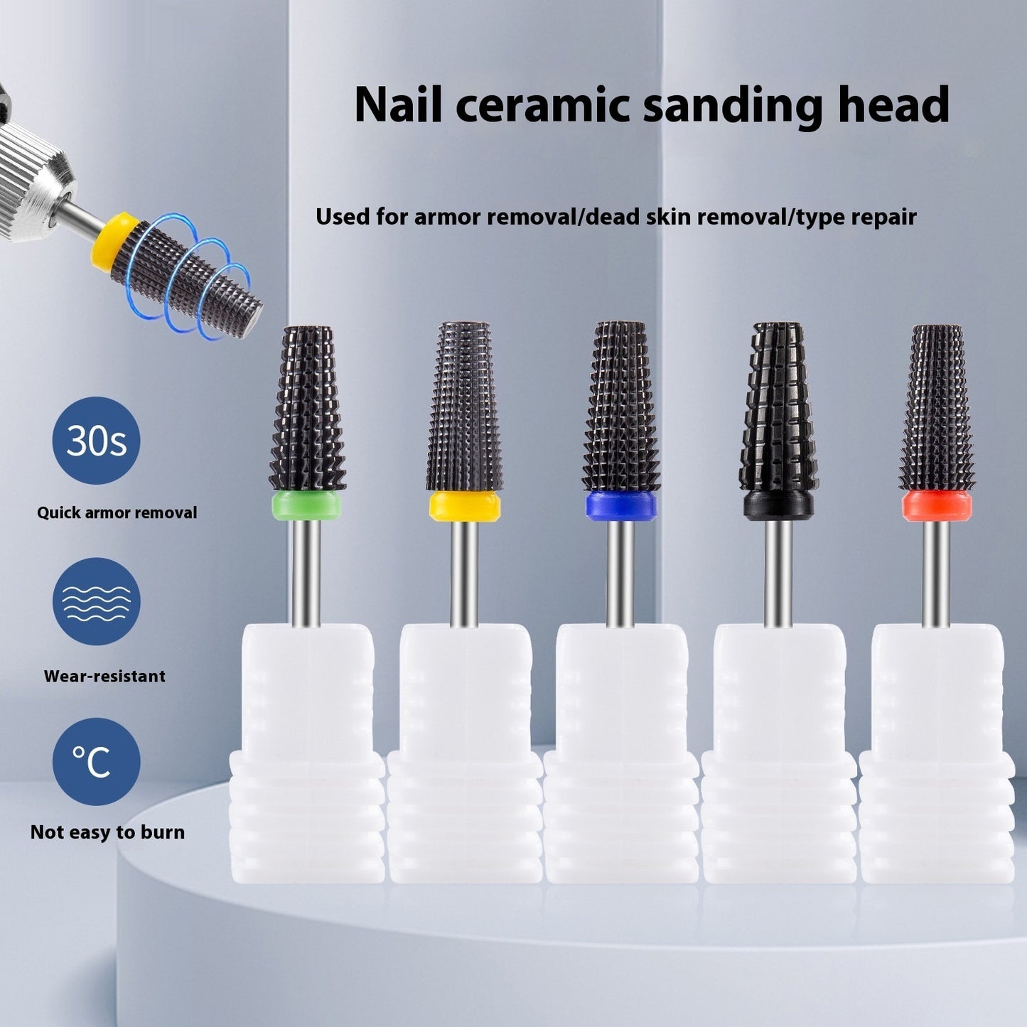Black Ceramic Nail Polish Head For Removing Nails