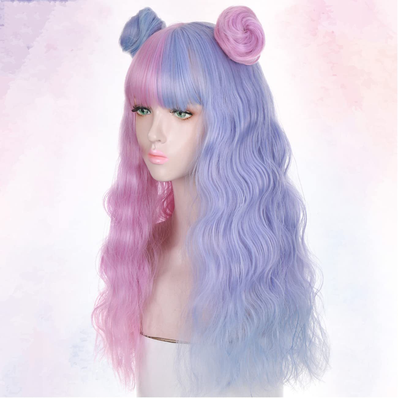 Wig Candy-colored Long Curly Hair