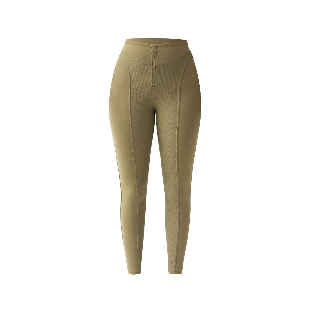 Women's High Waist Zipper Tights Legging