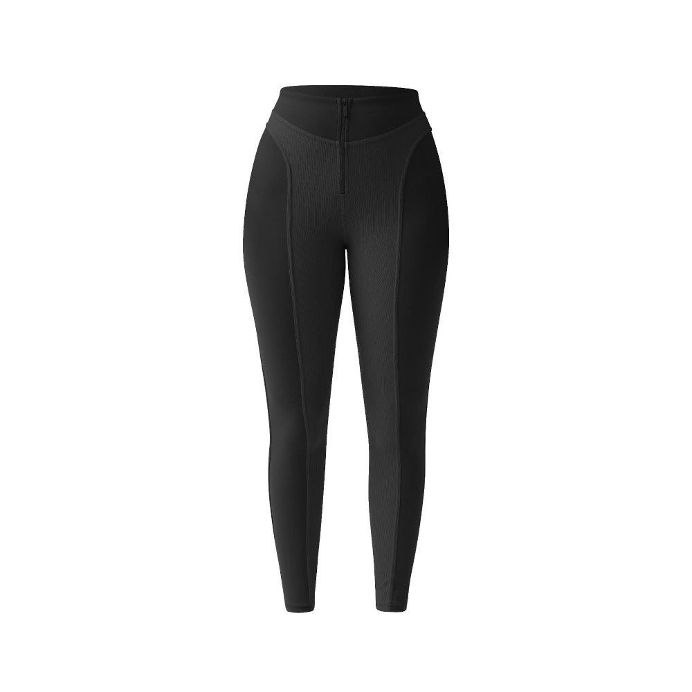 Women's High Waist Zipper Tights Legging
