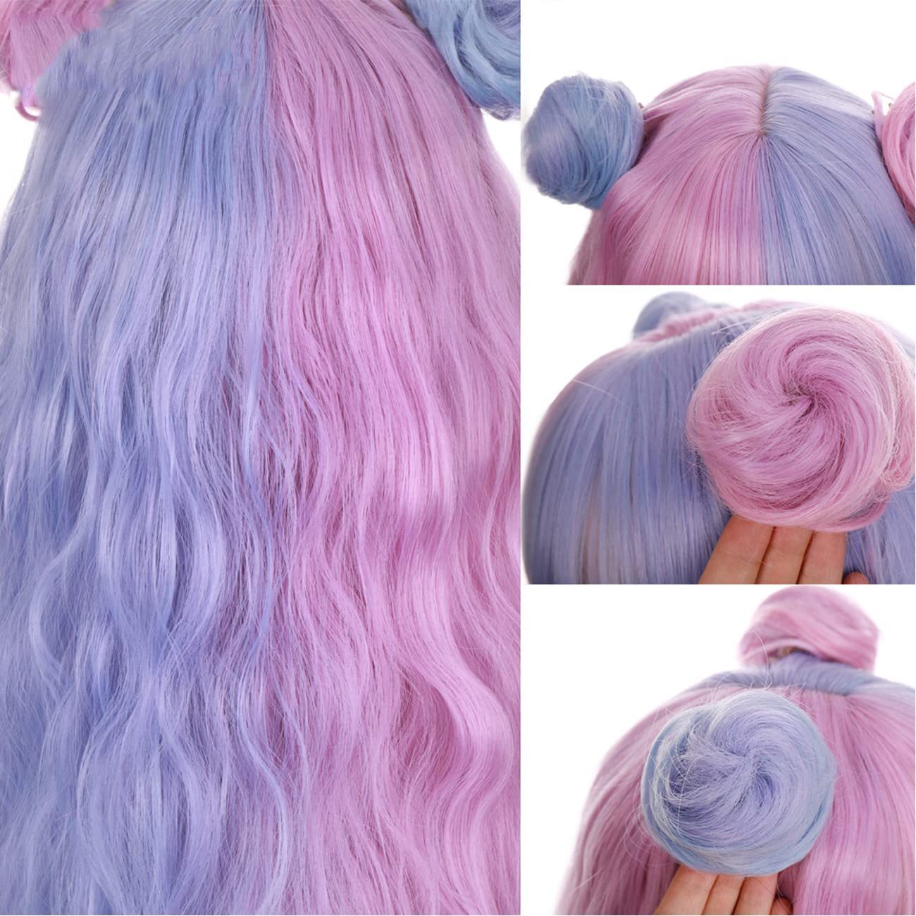 Wig Candy-colored Long Curly Hair