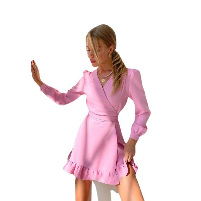 Long Sleeve V-neck Dress