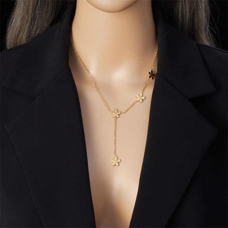Gold-plated Stainless Steel Flower Necklace