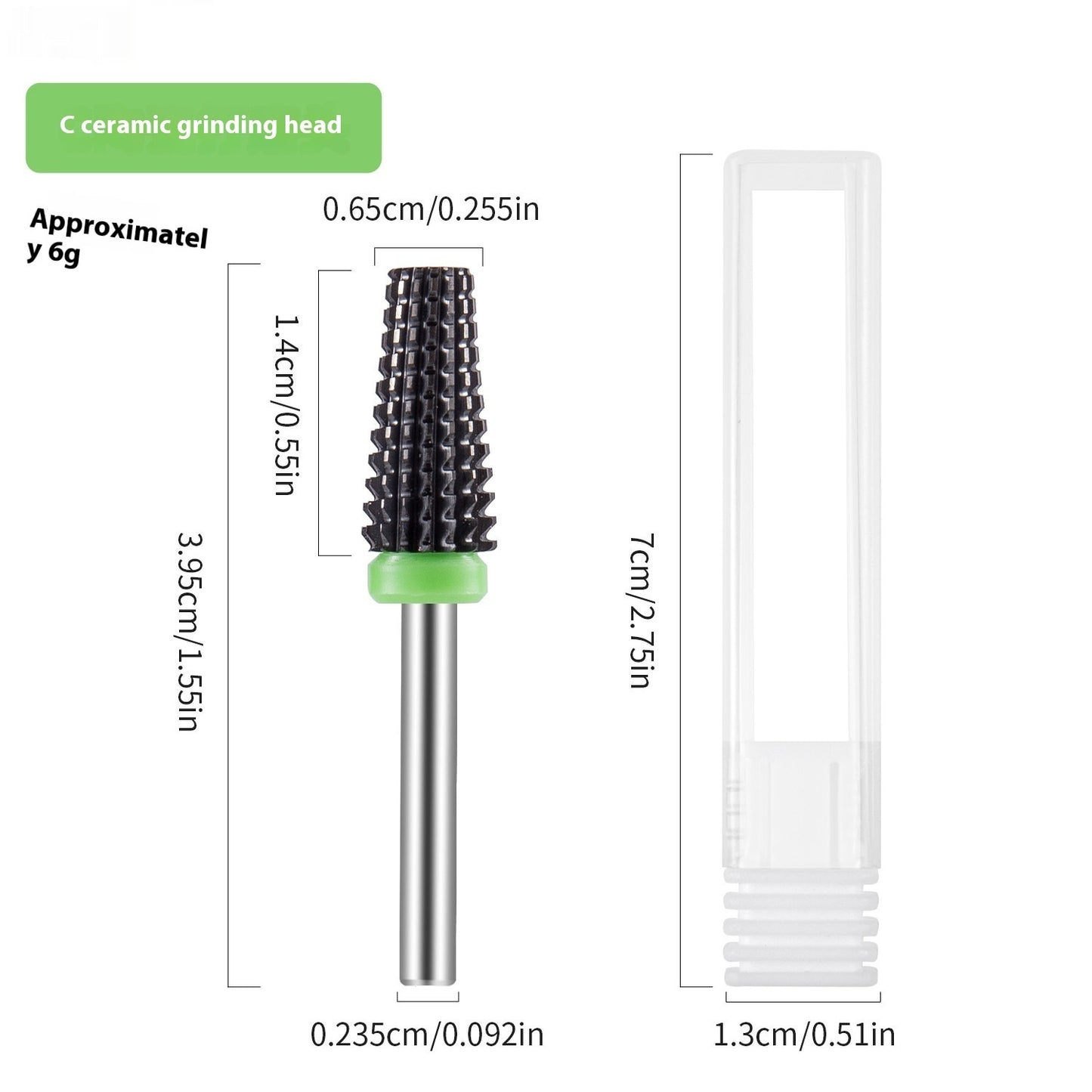Black Ceramic Nail Polish Head For Removing Nails