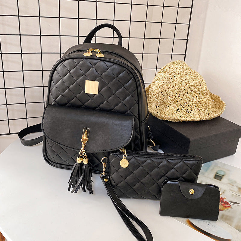 Women's Large Capacity Leisure Soft Pu New Backpack Suit