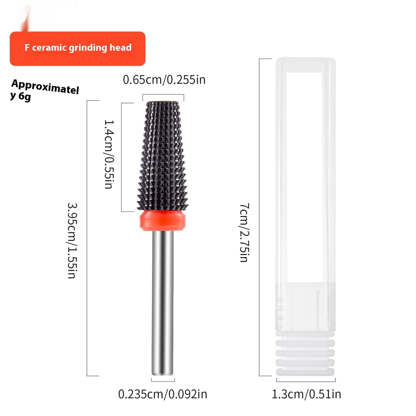 Black Ceramic Nail Polish Head For Removing Nails