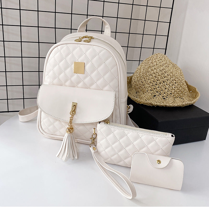 Women's Large Capacity Leisure Soft Pu New Backpack Suit