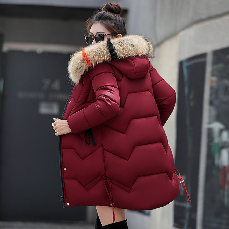 Thick Mid-length Slim-fit Women's Korean-style Small Cotton-padded Jacket
