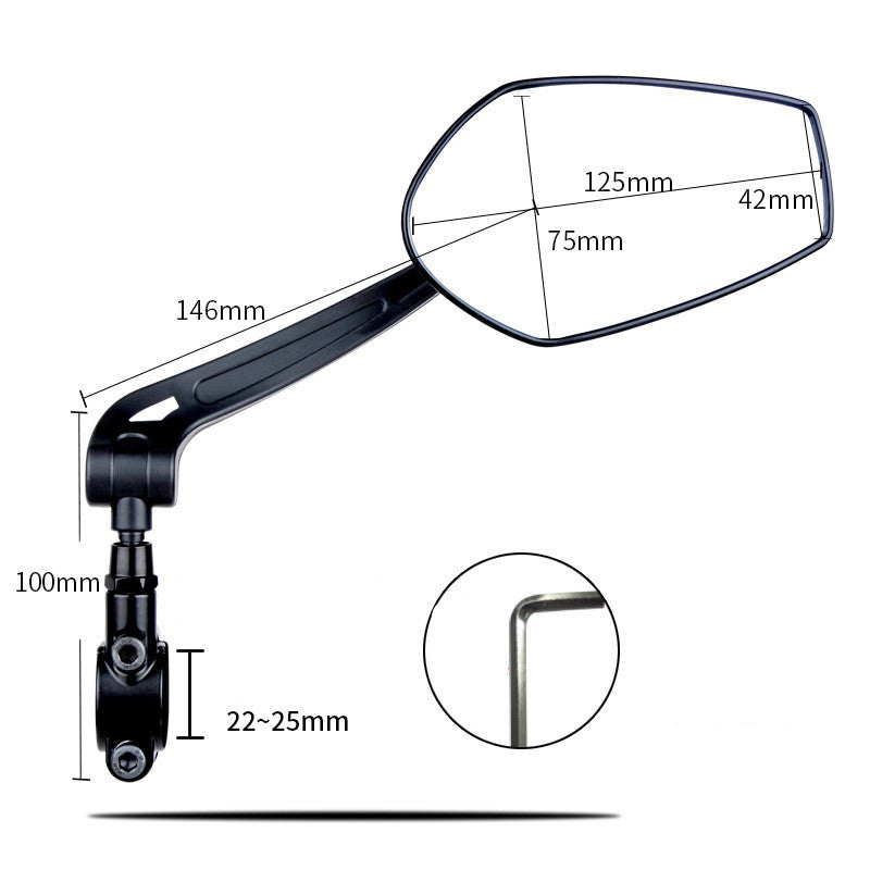 Bicycle Mirror Mountain Bike Electric Bike HD Wide Angle Rearview Mirror