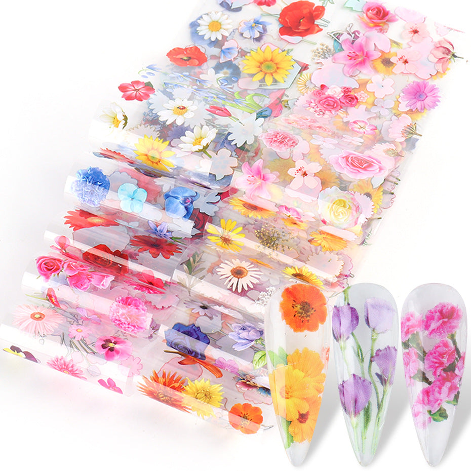 Nail Sticker Ins Retro Floral Rose Nail Lace Paper Star Transfer Paper Nai