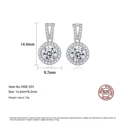 Moissanite Earrings S925 Sterling Silver Stud Earrings