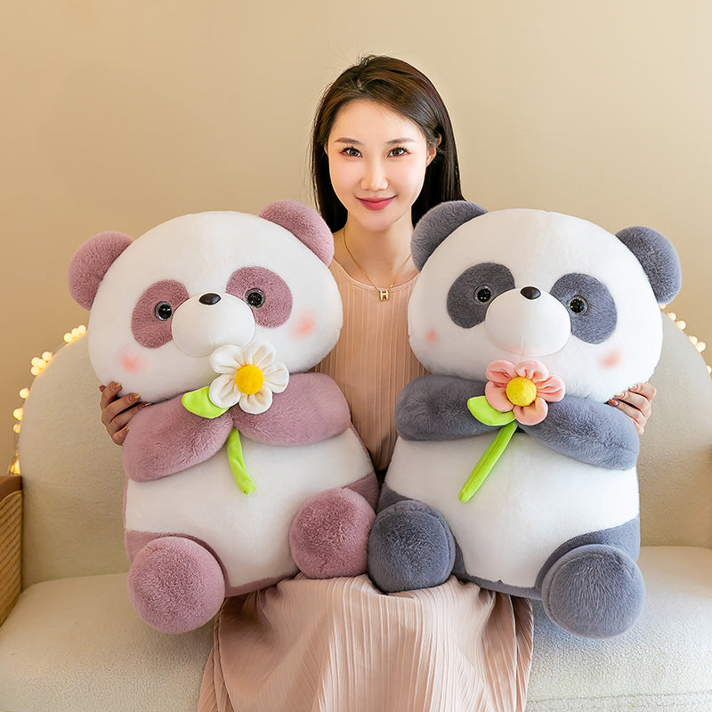 Holding Flower Panda Doll Plush Toys