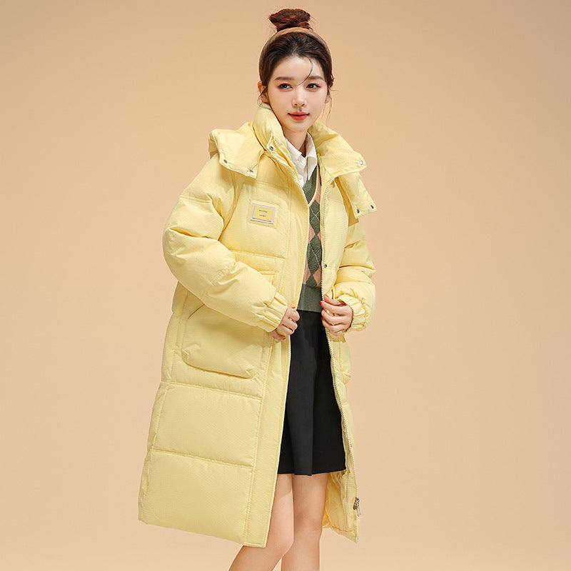 Mid-length Hooded Fashion Cotton-padded Jacket