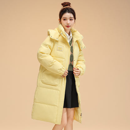 Mid-length Hooded Fashion Cotton-padded Jacket