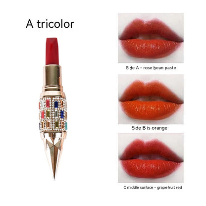 Queen Truncheon Three-color Lipstick Matte Finish Moisturizing Lipstick