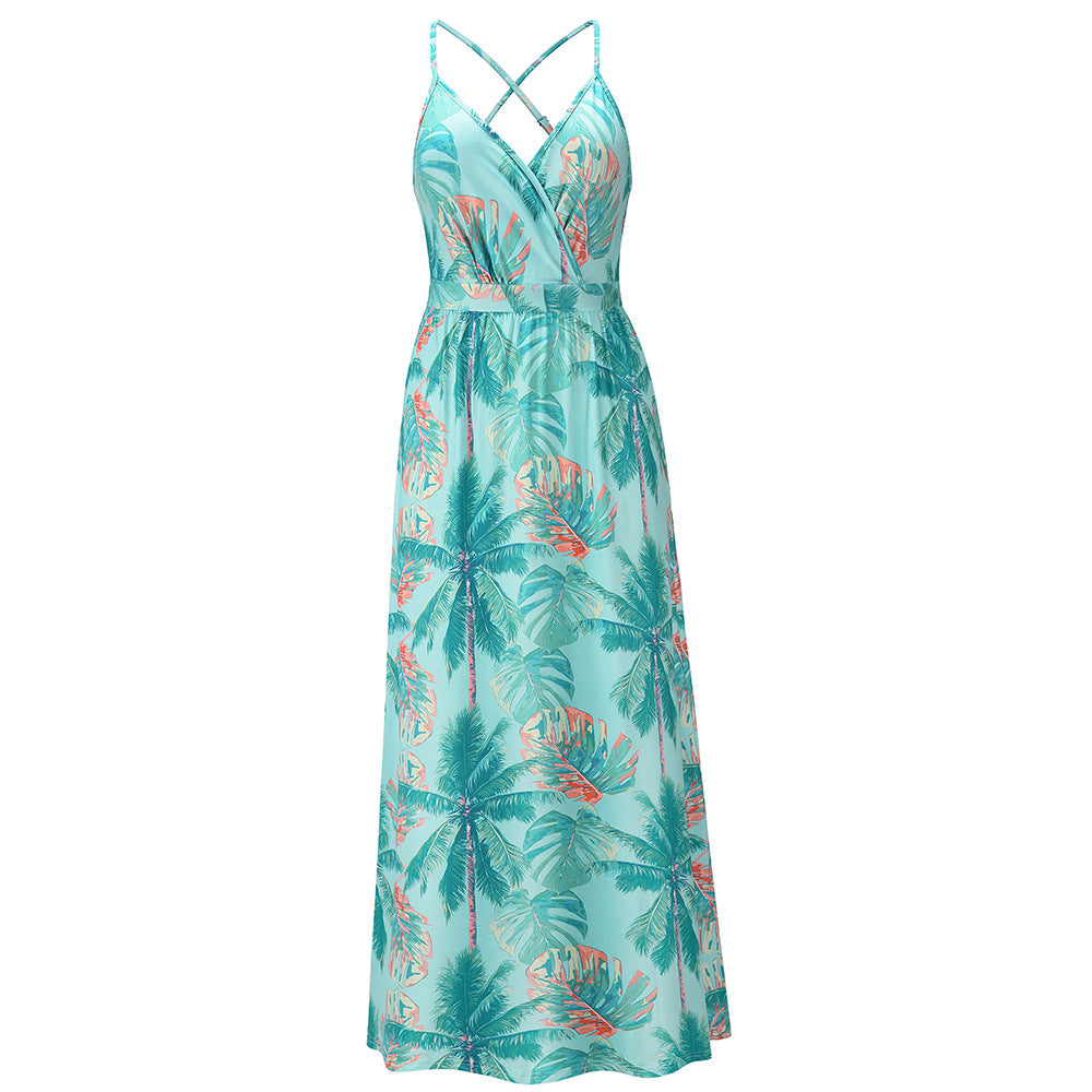 Women's Clothing Floral Suspender Beach Dress