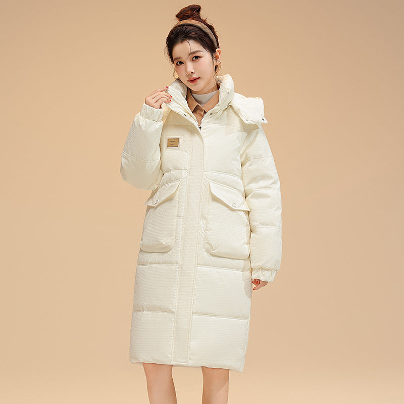 Mid-length Hooded Fashion Cotton-padded Jacket